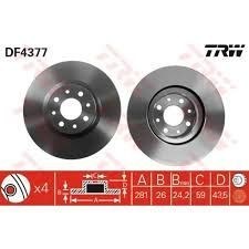 Resim Fiat Bravo II Stilo Mito Ön Fren Diski Havalı 281mm 