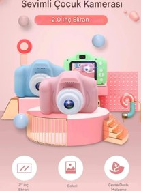 Resim Kensa Çocuk Fotoğraf Makinesi 1080p Hd Kamera 64gb Hafıza Kartı 