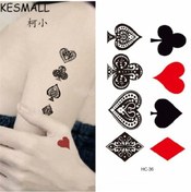 Resim Geçici Dövme Renkli Iskambil Sembol Kupa Maça Joker Su Geçirmez Tattoo 