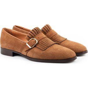 Resim Zerbay Neblina Püsküllü Mikrolight Taban Loafer Hakiki Deri Süet Erkek Klasik Ayakkabı, Monkstrap 