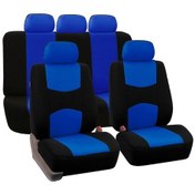 Resim 9 İn 1 Evrensel Dört Mevsim Anti-kaymaz Yastık Mat 5 Koltuk Arabası İçin Set, Stil: Sıradan Blue 