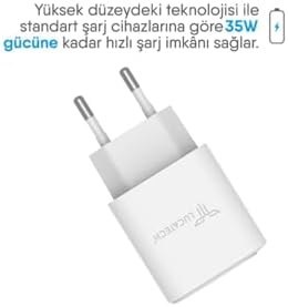 Resim 35W PD Type-C Güç Kaynağı Samsung S21/S22/S23 ile Uyumlu, Beyaz 