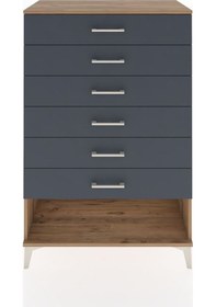 Resim Hyperion Dolap 6 Çekmeceli 88x44x134 Çam-antrasit Çam 