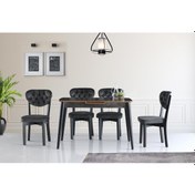 Resim Sweethomemasasandaly Milano H.Gloss Mdf Irony Masa +4 Adet Gala Sandalye Takım 