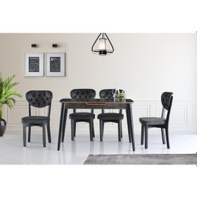 Resim Sweethomemasasandaly Milano H.Gloss Mdf Irony Masa +4 Adet Gala Sandalye Takım 