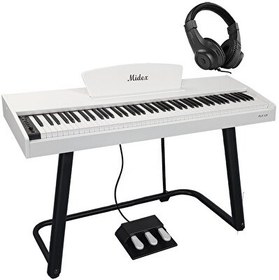 Resim Midex PLX-125WH Tuş Hassasiyetli 88 Tuş Bluetooth Taşınabilir Dijital Piyano (Stand Ve Kulaklık İle) 