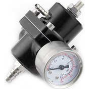 Resim 0-140psı Evrensel Araba Yakıt Basınç Regülatörü, Göstergeli Ayarlanabilir Yağ Basıncı Regülatörü 