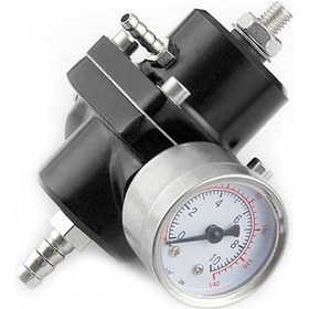 Resim 0-140psı Evrensel Araba Yakıt Basınç Regülatörü, Göstergeli Ayarlanabilir Yağ Basıncı Regülatörü 