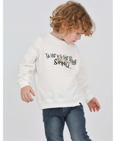 Resim Toontoy Kids Toontoy Erkek Çocuk Tnty Design Baskılı Sweatshirt Ekru 