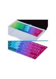 Resim Apple Uyumlu MacBook Pro Klavye Koruyucu 12-13Inc A1708 A1534 Avrupa İngilizce Pembe Yeşil 
