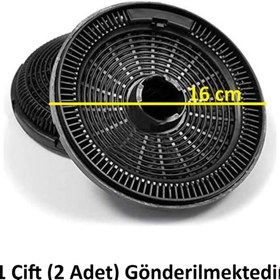 Resim Vestel Regal AD 609112 BC Ankastre Davlumbaz Aspiratör İçin Ø16CM 2 Adet (1 Kutu) Yeni Nesil Karbon Filtre 