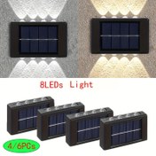 Resim 4/6 Paket Güneş Duvar Işıkları, 8LED Dış Mekan Patio Villa Bahçe Dekoratif Peyzaj Aydınlatma, Yarı Gömme Montajlı Alev, Plastik Malzeme, Güneş Şarjı, 600mAh Nikel Pil, Uzaktan Kumanda Dahil Değil, Su Geçirmez, Kurulum Donanımı Dahil 