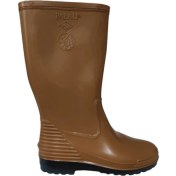 Resim Palalı Unisex Açık Kahve Siyah Taban Kısa Yağmur Çizmesi 