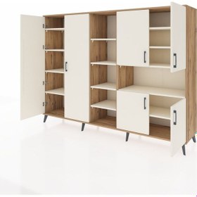 Resim Hyperion Dolap 13 Raflı 6 Kapaklı 220x44x163 Çam-aytaşı Aytası - Atlas Çam 