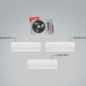 Resim Arçelik A++ 18000 BTU + 18000 BTU + 12000 BTU İç Ünite (1 adet Dış Ünite = 3 adet İç Ünite) 30000 BTU 1+3 Multi Inverter Klima 