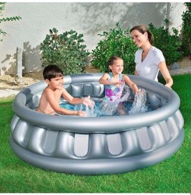 Resim Bestway 51080 Şişme Havuz 152x43cm Metalik Gri Siyah 