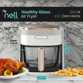 Resim Nell Healthy Glass Cam Air Fryer 4,5 Lt Ep9930 