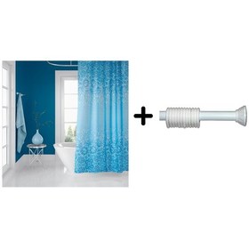 Resim Zethome Banyo Duş Perdesi 6303 180x200 Perde Borusu Askı Aparatı 120x200 Hediyeli Çok Renkli 