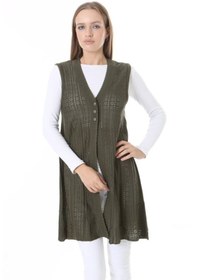 Resim Fresh&Moda Kadın Triko Mevsimlik Araboy Merserize Büyük Beden Anne Yelek 