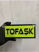 Resim Yeşil Renk Üzeri Siyah Renk Tofaşk Yazılı Vantuzlu Cam Süsü 