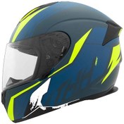 Resim Thh T810s Turbo Kapalı Motosiklet Kaskı Mavi - Sarı 
