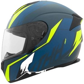 Resim Thh T810s Turbo Kapalı Motosiklet Kaskı Mavi - Sarı 