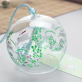 Resim El yapımı Japon tarzı cam rüzgar çanları, 1'li set, Elektrik gerektirmez, Pilsiz geleneksel asma rüzgar çanları 