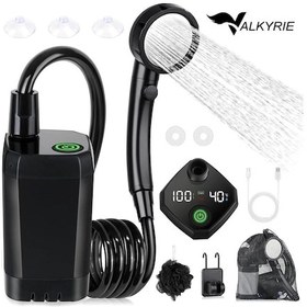 Resim Valkyrie Akıllı Led Ekranlı Taşınabilir Duş & Su Pompası Kamp Bahçe Ve Seyahat İçin Şarjlı Kolay Kurulum 