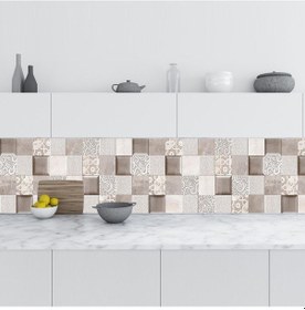 Resim Mutfak Tezgah Arası Folyo Fayans Kaplama Folyosu Rustik Desen (508111290) 