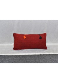 Resim Zehra Abla Halı Yeni El Dokuma Dekoratif Lumbar Kilim Kırlent Yastık Kılıfı 6595 Çok Renkli 