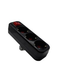 Resim Üçlü Anahtarlı Golyat Fiş Priz Siyah Mutlusan 