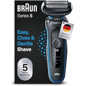 Resim Braun Yeni Seri 5 B1000s Kablosuz Tıraş Makinesi, AutoSense, EasyClean, EasyClick, Islak & Kuru 