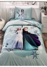 Resim Özdilek Lisanslı Fitted Çarşaflı Tek Kişilik Çocuk Nevresim Takımı-frozen Leaves Mint Mint 