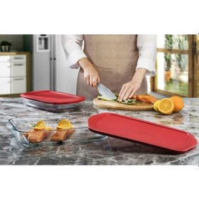 Resim Paşabahçe Plastik Kapaklı Dikdörtgen Tepsi - 59006 Çok Renkli 