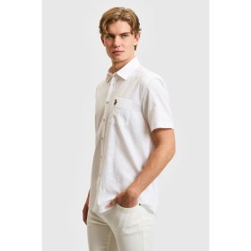 Resim U.s. Polo Assn. Erkek Beyaz Gömlek Kısa Kollu 50319023-VR013 