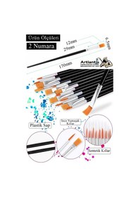 Resim Resim Fırçası 2 Numara 5 Adet Yassı Uçlu Sentetik Resim Fırça Ekonomik Suluboya Akrilik Boya Guaj Boya Yağlı Boya 