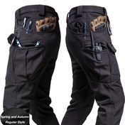 Resim Erkekler için Dış Mekan Kargo Pantolonu - %93 Polyester ve %7 Spandex Esneklik, Elastik Kapamalı Çoklu Kullanışlı Cepler, Makinede Yıkanabilir Yürüyüş ve Günlük Pantolonlar İlkbahar/Sonbahar İçin (Normal Kesim), Yürüyüş Pantolonları 