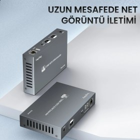 Resim VegGieg 4K 30Hz HDMI KVM Extender 120 Metre CAT5E/6 HDMI Menzil Genişletici Uzatıcı 
