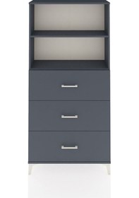 Resim Arges Dolap 2 Raflı 3 Çekmeceli 88x30x182 Antrasit-antrasit Antrasit 