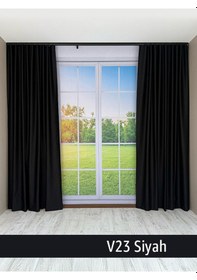 Resim Donatti Siyah Star Blackout Pilesiz Tek Kanat Fon Perde Siyah 