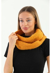 Resim Kadın Hardal Örgü Boyunluk Hardal 