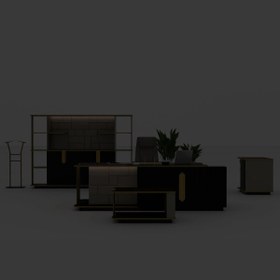 Resim Zec Ofis Empire Premium Yönetici Masa Takımı - Üniteli, Membran, Led Işık Detaylar 