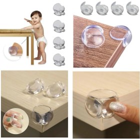 Resim Uravas Store Bebek Çocuk Yumuşak ve Esnek Dairesel Şeffaf Yapışkanlı Güvenlik Köşe Koruyucu (8 Adet) 