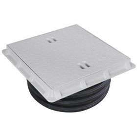 Resim 400 Mm Düz Plastik Rögar Menhol Kapak Ve Çerçeve Koruge Boru U 