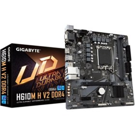 Resim GIGABYTE H610M-H-V2 DDR4 3200MHZ 1XVGA 1XHDMI 1XM.2 USB 3.2 MATX 1700P (13. VE 12.NESİL İŞLEMCİ UYUMLU) AA203GIG0022