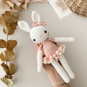 Resim Amigurumi Fırfırlı Tavşan Kiti(malzemesi) - Pembe 