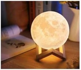 Resim 3d Standlı Ay Gece Lambası Dekoratif Küre Led 