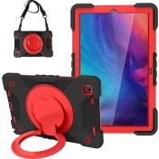 Resim Samsung Tab A7 10.4 (2020) T500 / T505 Pc + Silikon Kılıf Siyah + Kırmızı 