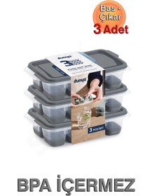 Resim Mini Kapaklı Silikon Buz Kalıbı, Bas - Çıkar Üçlü Set Antrasit 