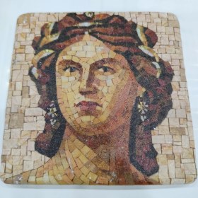 Resim Şeker Portakalım Dekoratif Figürlü Doğal Taş Banyo Gider Kapağı Süsü Tekli 10X10 cm 